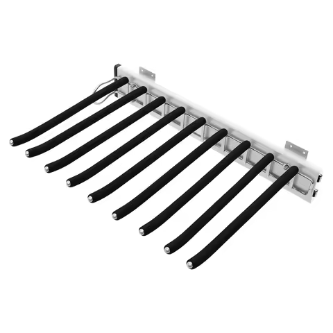Pull out Trousers Rack, Sliding Pants Rack, 9-Rod Side Mounted Trouser Hanger Save Wardrobe Space Cl