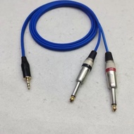 New Audio cable hp to mixer jack 3.5mm stereo to 2 akai 6.5mm male 50-5 M - 50Cm