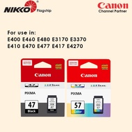 Canon PG 47 57 SET PG-47 / PG47 / PG 47 Black CL-57 / CL57 CL 57 Color Ink Cartridge forPIXMA E480 E