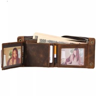 Crazy horse Genuine Leather Bifold Wallet - Men's Bifold Wallet