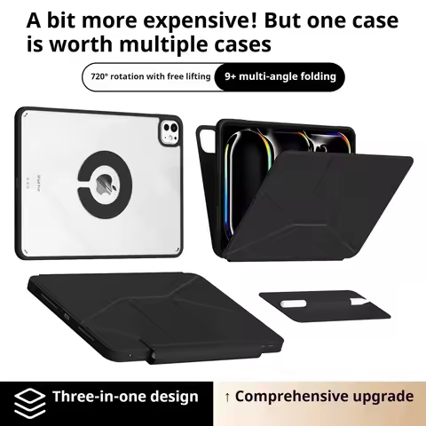 RBP iPad 10/11th Increase Height Bracket Case, Rotate 360° Detachable Transparent Back Case iPad Pro