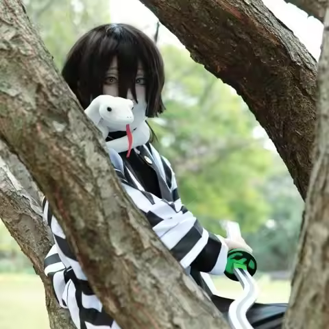 Iguro Obanai Haori Kimono Cosplay Costume Wig White Snake Props Halloween Carnival Adult Kids Costum