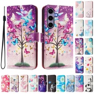 Casing For Samsung Galaxy S25 Ultra Plus S25+ M55 M35 C55 5G pattern Flip Case Stand Card Leather Ph