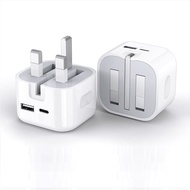 QC3.0 charger pd 20w charger uk plug dual usb type c phone charger portable travel wall power adapte