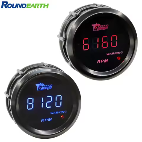 2 Inch Digital Display Racing Car Tachometer Gauge Automotive Instrument Modification 1-8 cylinder R