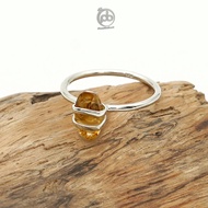 Authentic 925 Silver Women's Ring Golden Citrine Citaladanatural