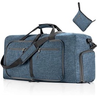 Vomgomfom 65L/85L/115L Foldable Travel Duffle Bag, Lightweight Checked Luggage with Shoe Compartment