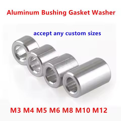 M3 M4 M5 M6 M8 M10 Aluminum bushing washer gasket round CNC no thread standoff spacer thickness 2mm