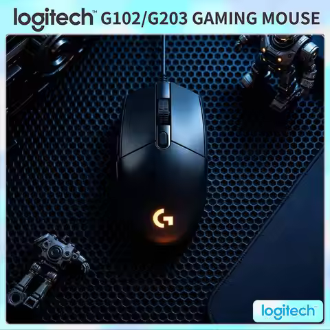 Logitech G203 Wired Gaming Mouse RGB Backlight 8000 DPI 6 Buttons 1ms Response 2.1m Cable Windows Ma