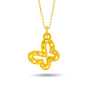 SK Jewellery Gilded Butterfly 999 Pure Gold Pendant