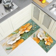 Thảm bếp lau chân 3D M2T Bedding - bộ 2 tấm thảm trải sàn tết chống trơn trượt trang trí siêu thấm h