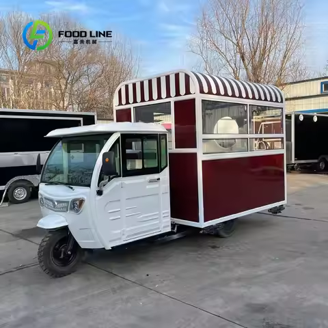 Custom mobile electric tricycle food trailer truck 3-wheel food truck with kitchen equipment
