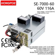 0-60V 116A 7000W Adjustable Power Supply AC-DC 0-5V 0-10V PLC PMW Signal Control Transformer, suitab