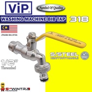ViP 1/2" Stainless Steel Handle WASHING MACHINE BIB TAP #318 Connect to Various Universal Connectors