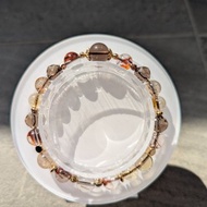 茶晶×紅銅鈦 鑽切設計款水晶