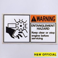 Warning Entanglement Hazard Original Design JCB Sticker