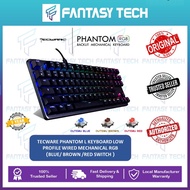 Tecware Phantom L Low Profile Wired Mechanical RGB Blue/Brown/Red Switch Keyboard, 87 Tenkeyless, OUTEMU Switch