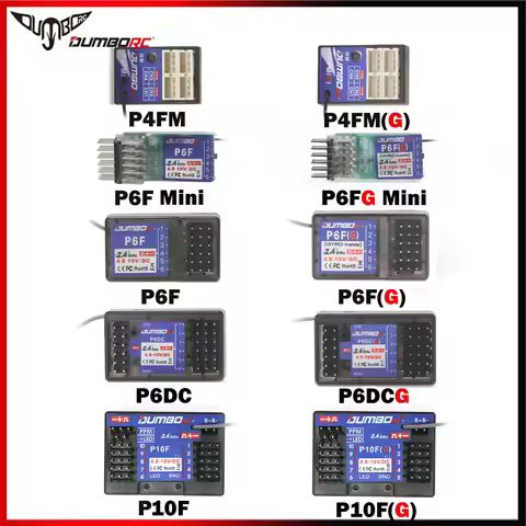 DUMBORC 4/6/10CH P10FG P6DCG P6FG P6F Mini P4FMG 2.4G Gyro Receiver for X6 X4 Transmitter Remote Con