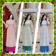 New style ao dai, 4 flaps. Embroidered silk for going out or going to events