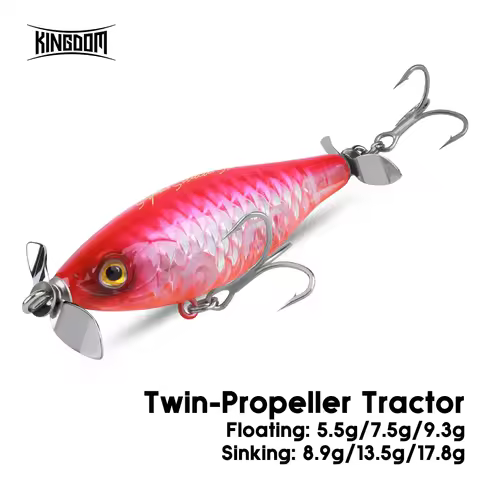 Kingdom Twin Propeller Lure 5.5g 8.9g 7.5g 13.5g 9.3g 17.8g Artificial Hard Wobbers Freshwater Float