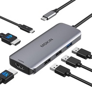 สถานีเชื่อมต่อแล็ปท็อปจอภาพคู่ 9 in 1 USB C Dock พร้อม2 HDMI 4K RJ45 100W PD 5ATM USB c/usb A 3.0 US
