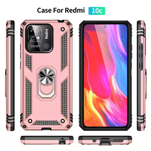Business Shockproof Cover For Redmi 10C Case Redmi 10C Coque Ring Holder Phone Case For Redmi 10 C R