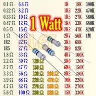100Pcs Resistor 1 watt 5% 0.1 ohm 0.22 Ω 0.33 0.47 0.5 1 1.2 1.5 1.8 2.2 2.7 3.3 3.9 4.7 5.6 6.8 8.2