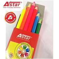 Colour Pencil Astar *JUMBO*FLUORESCENT* 6in1/colour pencil set #[color pencil] Astar Jumbo Fluoresce