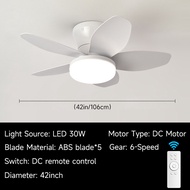 ≮115≯Small Ceiling Fans with Lights - 26 Inch Flush Mount Ceiling Fans with Lights and Remote Low Pr