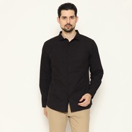 AMK Kemeja Polos Pria Lengan Panjang SHS Dimitri L/S Black