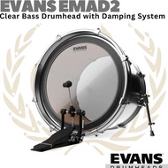 ZL EVANS EMAD2 Clear Bass Drumhead Batter Damping | 18 20 22 24 Inch