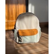 Eversac Zig Backpack Beige Mustard Corduroy Mini Backpack