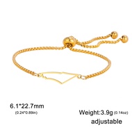 Hollow Palestine Map Pendant Bracelet Stainless Steel Adjustable Box Chain for Men and Women Israeli