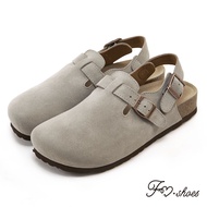 FM SHOES Full Genuine Leather Arch Decompression Suede Steamed Bun White Sneakers Women