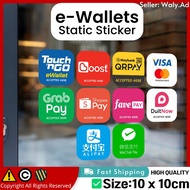 Premium e-Wallets Stickers Door Window Mirror Malaysia e-Wallet Accepted Here High-Quality Static Cl