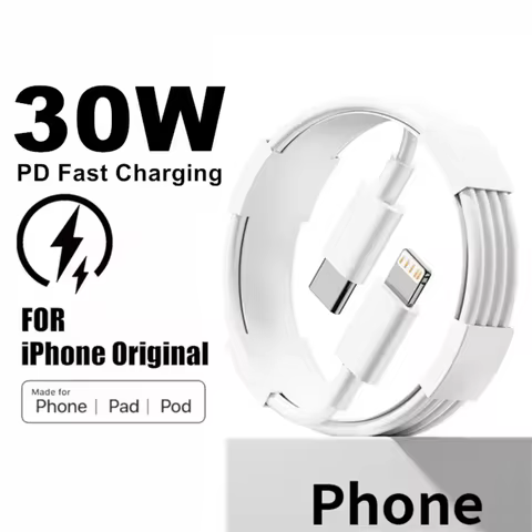 30W PD Fast Charging Cable for iPhone 14 13 12 mini 11 Pro XS Max XR X 8 7 Plus SE Cable 1m 1.5m 2m 