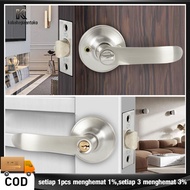 Door Lock Handle Lock High-Grade Zinc Alloy Handle Lock Three-Pole Ball Door Lock Bedroom Bathroom Door Lock