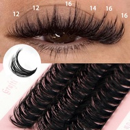 Mikiwi 60pcs DIY Cluster Eyelashes 60D DD Curling 12/14/16mm Mixed Length 0.07mm Thickness Natural S