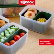 Silicook Flexible Deep 600ml + Divider - Fridge Refrigerator Food Storage Box Fish Lunch Box