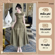 Mduxuongmay Designer Dress K40-D1-4 MDU4444 High Quality Woven Lace, Charming Bow Collar