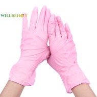 [WillbehotS] 1pair Light Pink Disposable Nitrile Gloves Waterproof Anti-Static Durable Light Tattoo Gloves For Kitchen Cooking Tools [NEW]