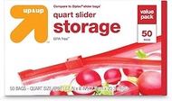 2pk Up & Up Food Storage Bags Quart Slider Value Pack 50ct Each BPS Free