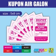 Cetak Kupon Depot Air Minum Isi Ulang / Refill Galon HVS WARNA