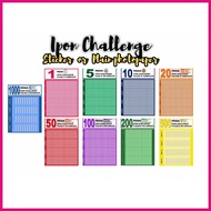 ▤ ◫ ◿ 2pcs Ipon Chart Guide Sticker Label Peso Sense Ipon Challenge Photopaper Sticker A5 size