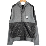 成色極佳 ▲ COACH 3100 100% 純棉 Logo 貼片拉鍊連帽衫，灰/黑，S 碼，秘魯製造，正品，男士