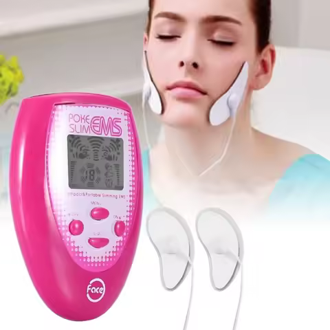 Electric Face Massager Slimming Facial Massage Electronic Muscle Stimulation+ 2pcs Electrode Face St