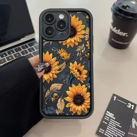 Case For iPhone 17 Cases iPhone 16 Pro Max Case Flower Printed Phone Case For iPhone 15 14 13 12 11