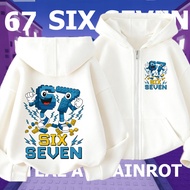 Children's Zip-Up Hoodie Cute Cartoon Pattern ROBLOX 67 SIX SEVEN