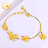 18K Gold Butterfly Bracelet Adjustable Size 16CM-19CM