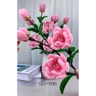 Bộ vật liệu tự làm bình hoa Mộc lan 20 bông to nhỏ bằng kẽm nhung S0617 hoa handmade DIY